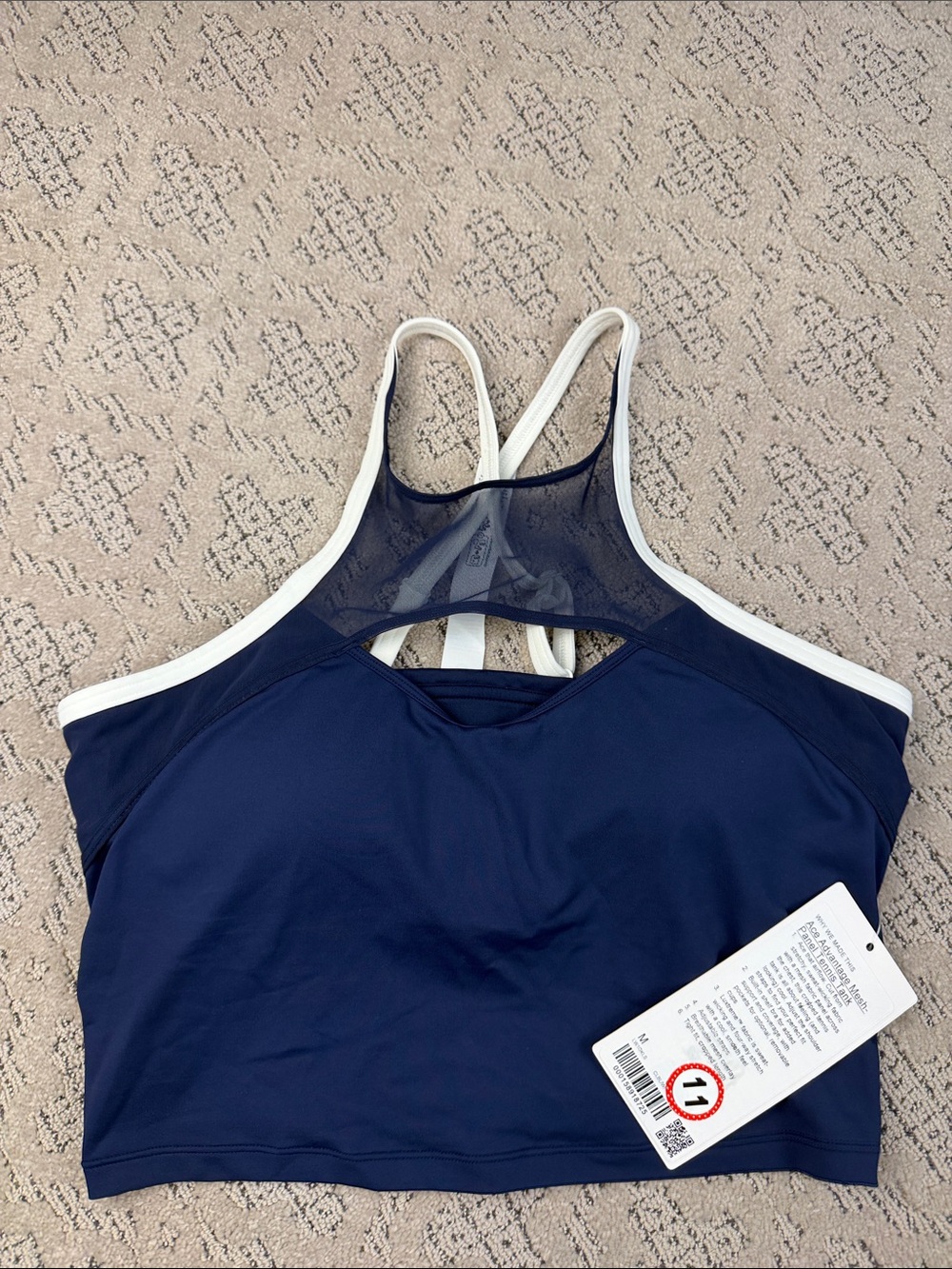 lululemon NWT M ACE ADVANTAGE, MATT PANEL, TENNIS TANK CLUB BLUE AND WHITE